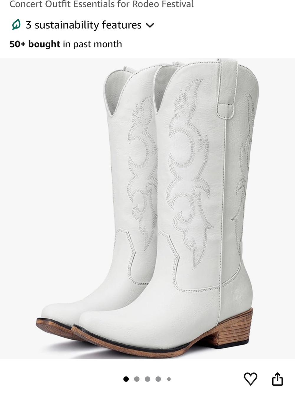 White womens size 6 cowboy boots